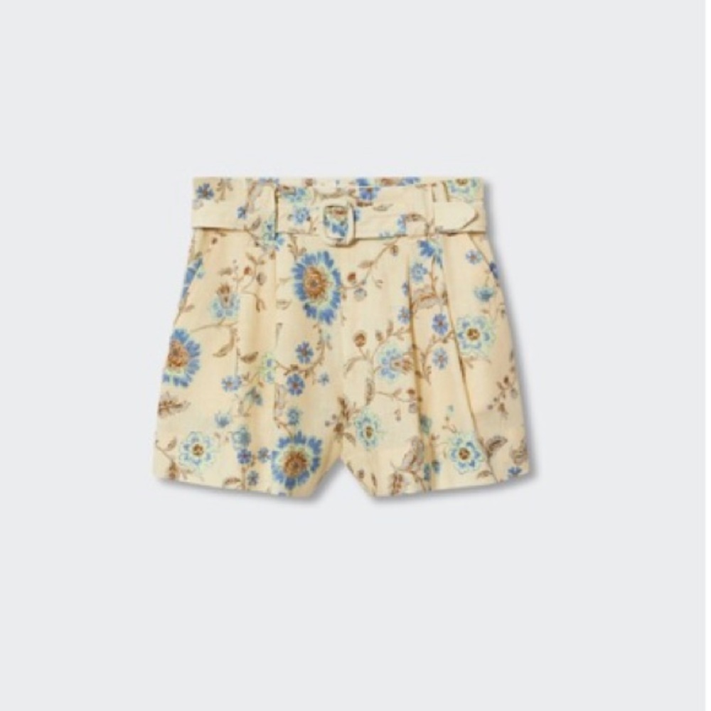 Floral Linen Printed Shorts